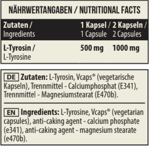 MST - L-Tyrosin 500mg 90 Kapseln | ROUGHBULL FITNESS
