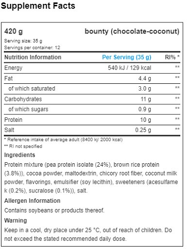 Bounty Dark Plant Protein Powder 420g | ROUGHBULL FITNESS