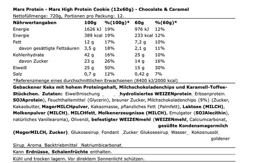 Mars High Protein Cookie 12x60g Chocolate & Caramel | ROUGHBULL FITNESS