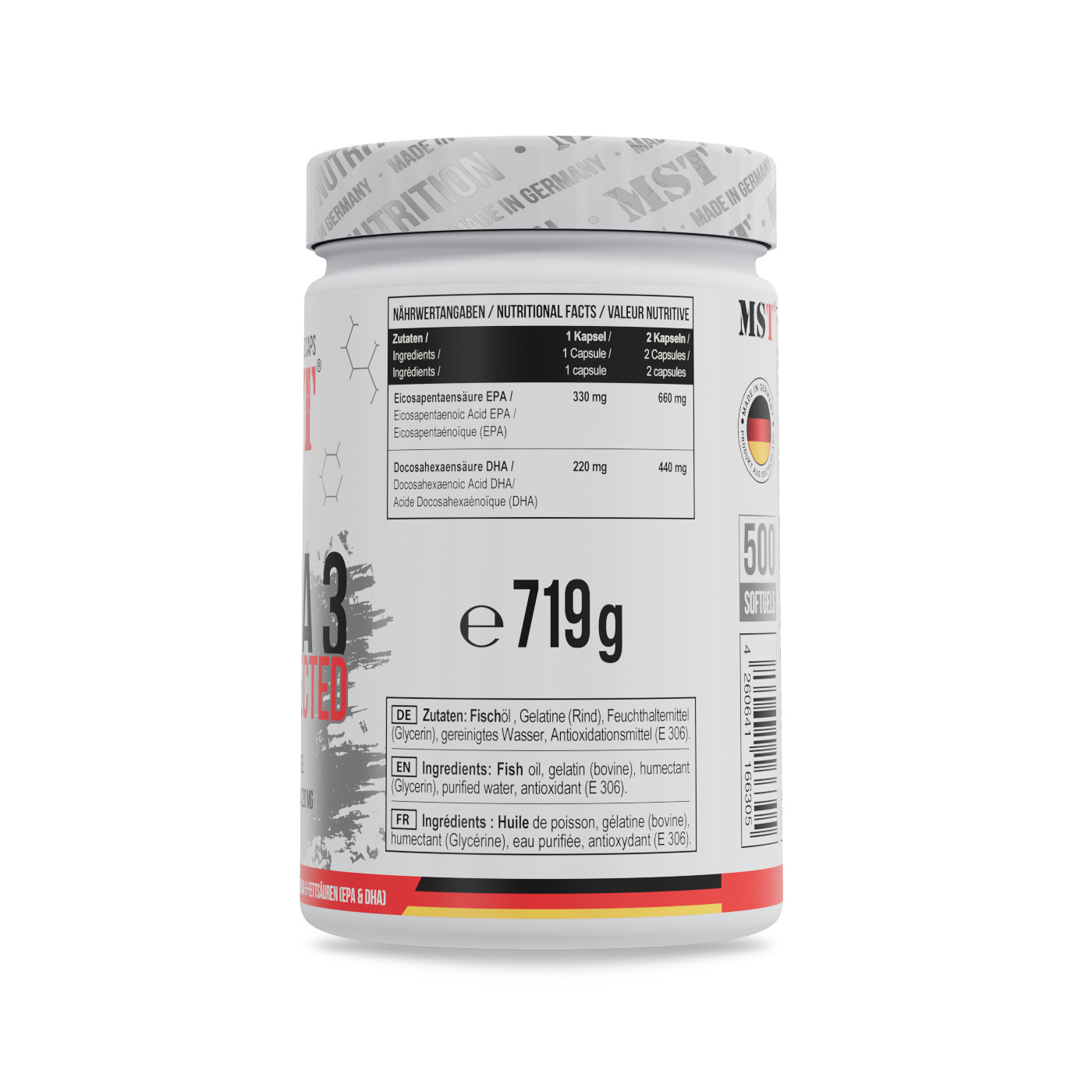 MST - Omega 3 Selected 500 Kapseln | ROUGHBULL FITNESS