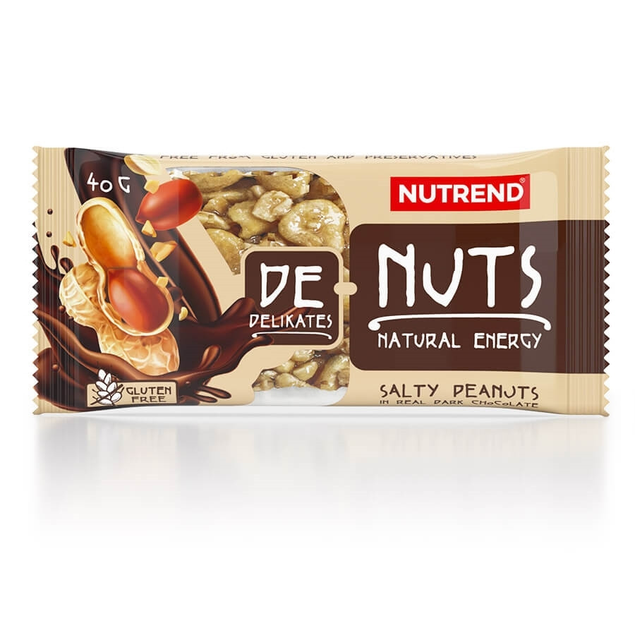 Nutrend DENUTS Riegel Salted peanuts in dark chocolate (35x40g) | ROUGHBULL FITNESS