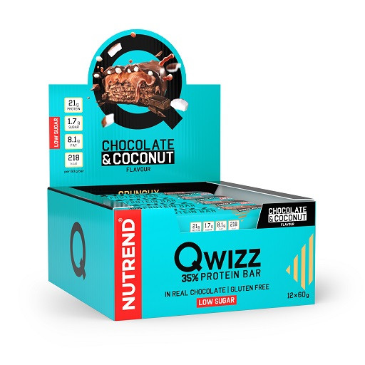 Nutrend QWIZZ Crunchy Protein Bar 12x60g Gold Salted Caramel | ROUGHBULL FITNESS