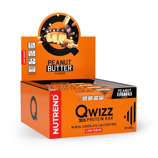 Nutrend QWIZZ Crunchy Protein Bar 12x60g Cookies & Cream  | ROUGHBULL FITNESS
