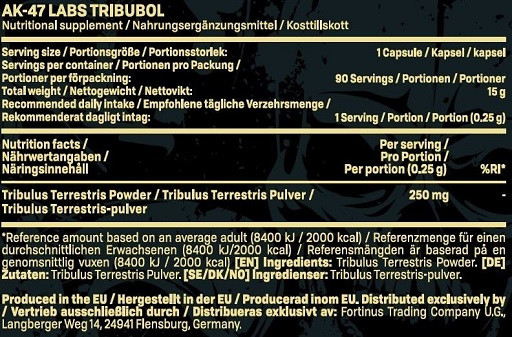 AK47 Labs Tribubol 90 Kapseln | ROUGHBULL FITNESS
