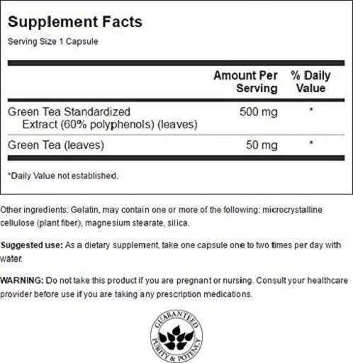 Swanson Green Tea Extract 500mg (60 Kaps) | ROUGHBULL FITNESS