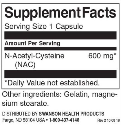 Swanson N-Acetyl Cysteine ( NAC )100 Kapseln | ROUGHBULL FITNESS