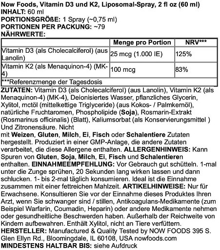 Now - Vitamin D-3 & K2 Liposomal Spray | ROUGHBULL FITNESS