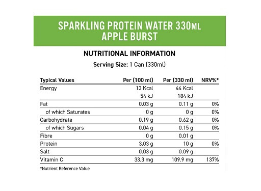 Applied Nutrition Sparkling Protein Water 12x330ml Apple Burst | ROUGHBULL FITNESS