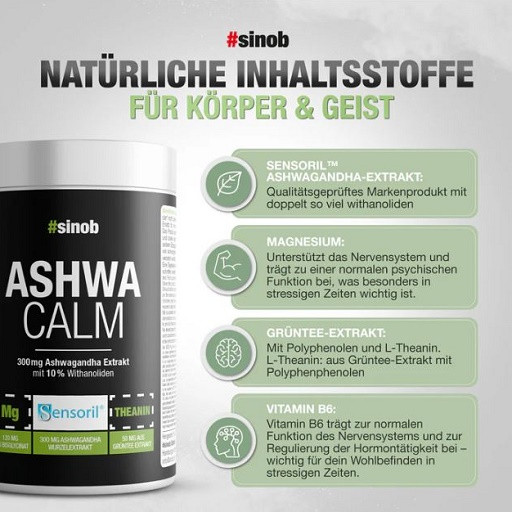 Sinob Ashwa Calm Ashwagandha 120 Caps | ROUGHBULL FITNESS