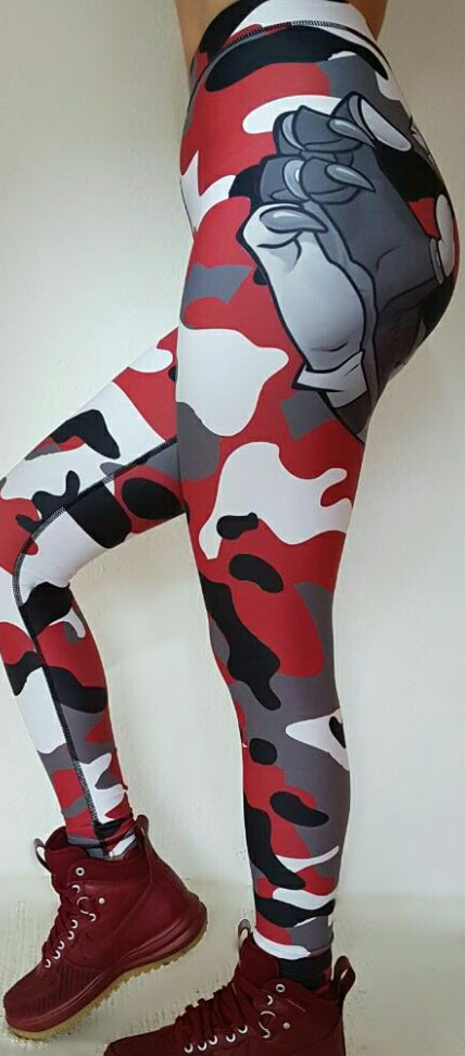BPS-Pharma - Damen-Leggings Camo Red XS | ROUGHBULL FITNESS