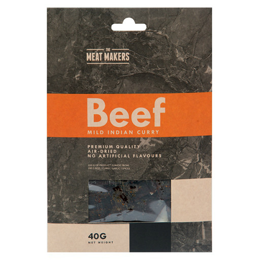 TMM Meatmakers Jerky Trockenfleisch - Gourmet 12x 40g  Beef Mild Indian Curry | ROUGHBULL FITNESS
