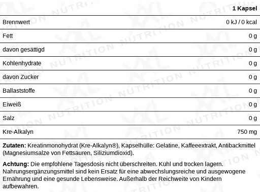 XXL Nutrition Kre-Alkalyn 120 Caps | ROUGHBULL FITNESS