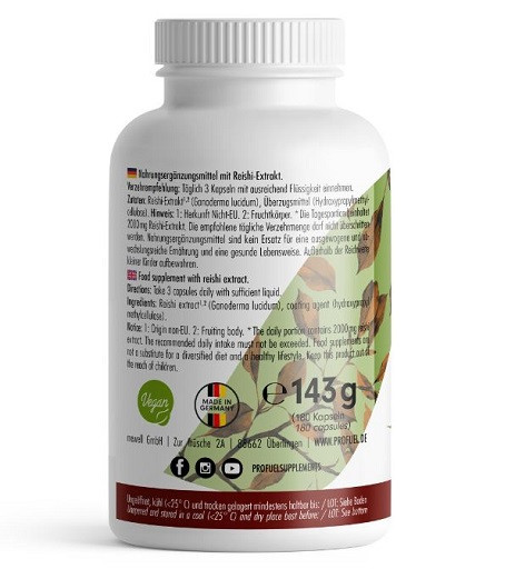 ProFuel REISHI Vitalpilz 180 Kapseln | ROUGHBULL FITNESS