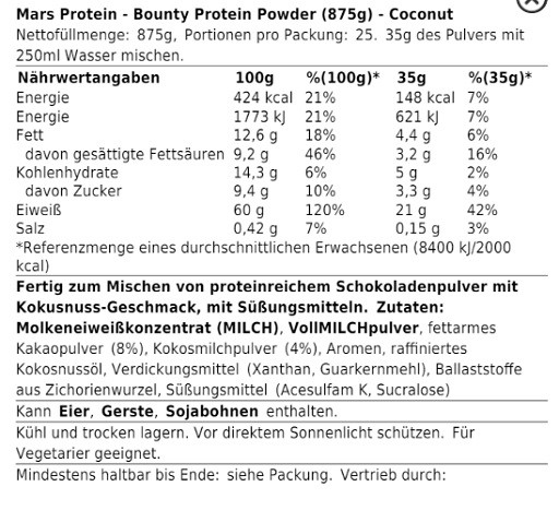 Bounty Protein Powder 875g INAKTIV!!! | ROUGHBULL FITNESS