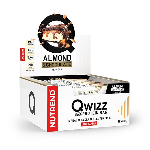 Nutrend QWIZZ Crunchy Protein Bar 12x60g Chocolate & Raspberry | ROUGHBULL FITNESS