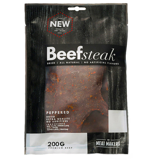 TMM Meatmakers Jerky Trockenfleisch - Beef Steak 5x 200g Peppered | ROUGHBULL FITNESS