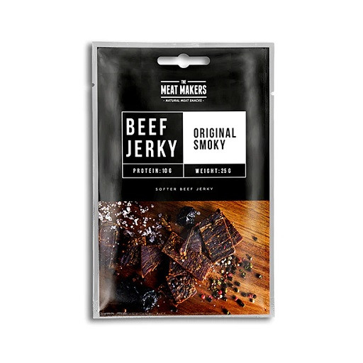 The MeatMakers Beef Jerky Original SnackPack 15x25g Smoky | ROUGHBULL FITNESS