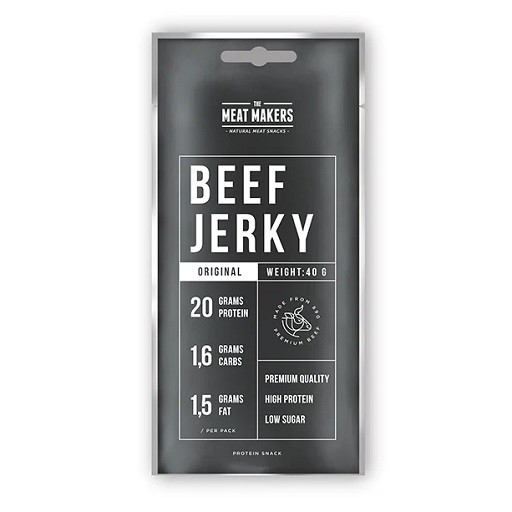 The Meat Makers Beef Jerky Sports Beef 12x40g Ginger & Honey | ROUGHBULL FITNESS