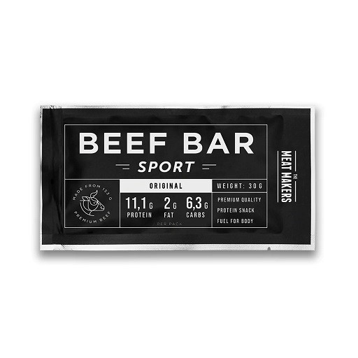 The Meat Makers Beef Jerky Sports Bar 6x30g Original | ROUGHBULL FITNESS