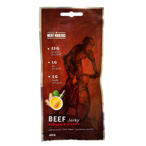 TMM Meatmakers Jerky Trockenfleisch - Active Beutel 40g einzelnd Beef Ginger & Honey | ROUGHBULL FITNESS