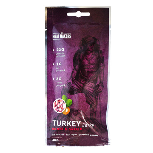 TMM Meatmakers Jerky Trockenfleisch - Active Beutel 40g einzelnd Turkey Honey & Garlic | ROUGHBULL FITNESS