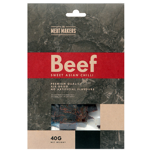 TMM Meatmakers Jerky Trockenfleisch - Gourmet Beutel 40g einzelnd Beef Sweet Asian Chilli | ROUGHBULL FITNESS