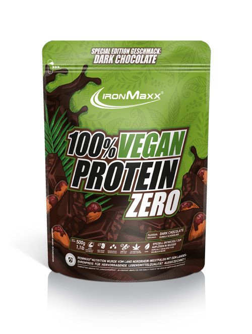 IronMaxx 100% Vegan Protein Zero 500g Dark Chocolate | ROUGHBULL FITNESS