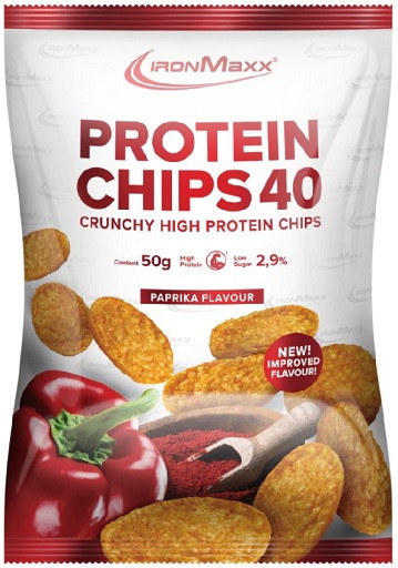 Ironmaxx Protein Chips 40 5x50g Salt & Pepper | ROUGHBULL FITNESS