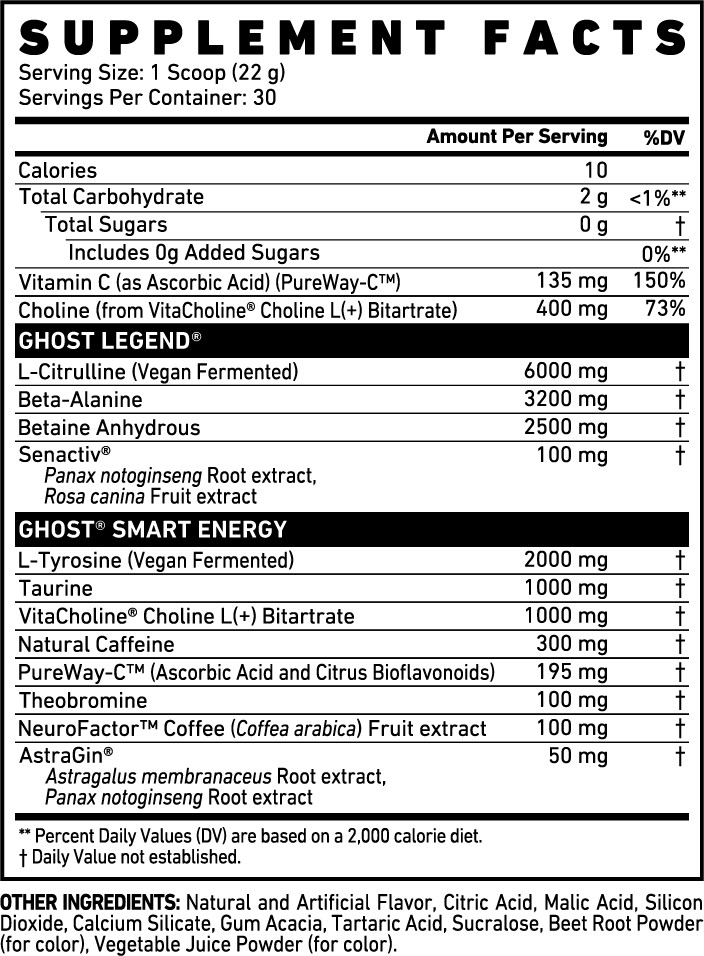 GHOST Legend V3 - PreWorkout 30 servings blue raspberry | ROUGHBULL FITNESS