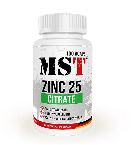 MST - Zinc Citrate 25mg 100 Kapseln | ROUGHBULL FITNESS