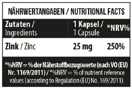 MST - Zinc Citrate 25mg 100 Kapseln | ROUGHBULL FITNESS