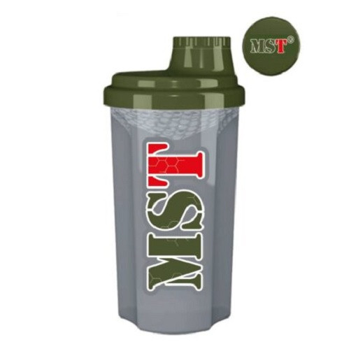 MST - Shaker Grau Transparent Olive 700ml INAKTIV | ROUGHBULL FITNESS