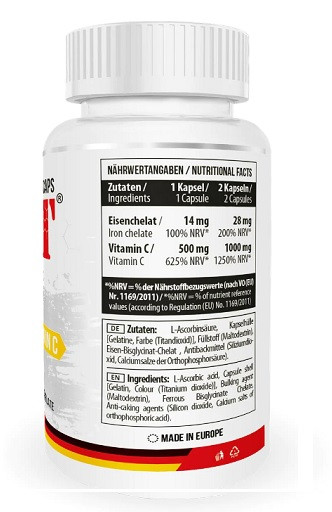 MST - Iron Chelate + Vitamin C 500mg 100 Caps | ROUGHBULL FITNESS