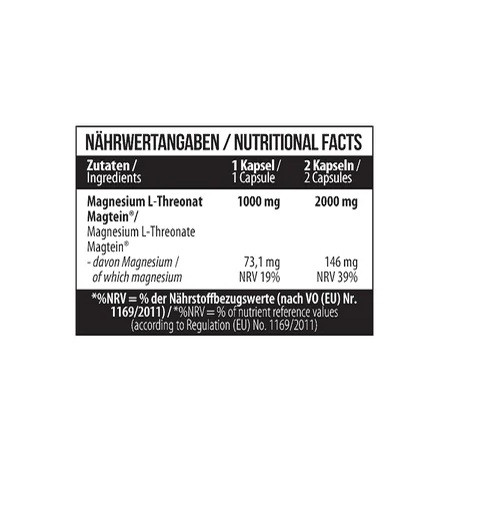 MST - Magnesium L-Threonate Magtein® 1000mg - 60 Kapseln | ROUGHBULL FITNESS