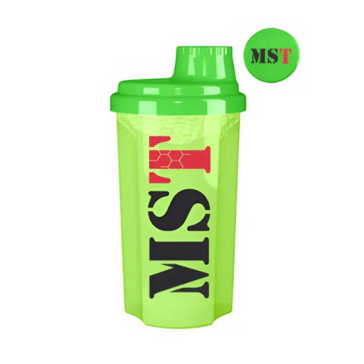 MST - Shaker 700ml Transparent + Schwarz-Rot | ROUGHBULL FITNESS