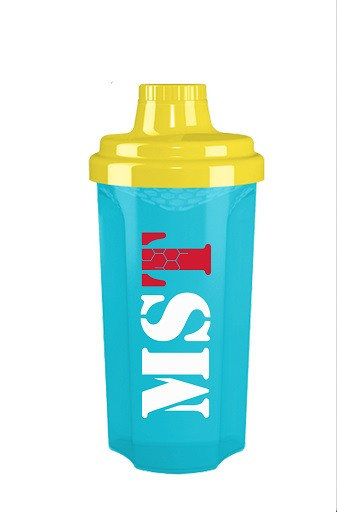 MST - Shaker 500ml Yellow Transparent + Peacock Blue  | ROUGHBULL FITNESS