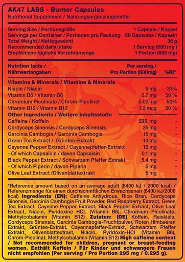 AK47 Labs Fatburner - 60 Kapseln | ROUGHBULL FITNESS