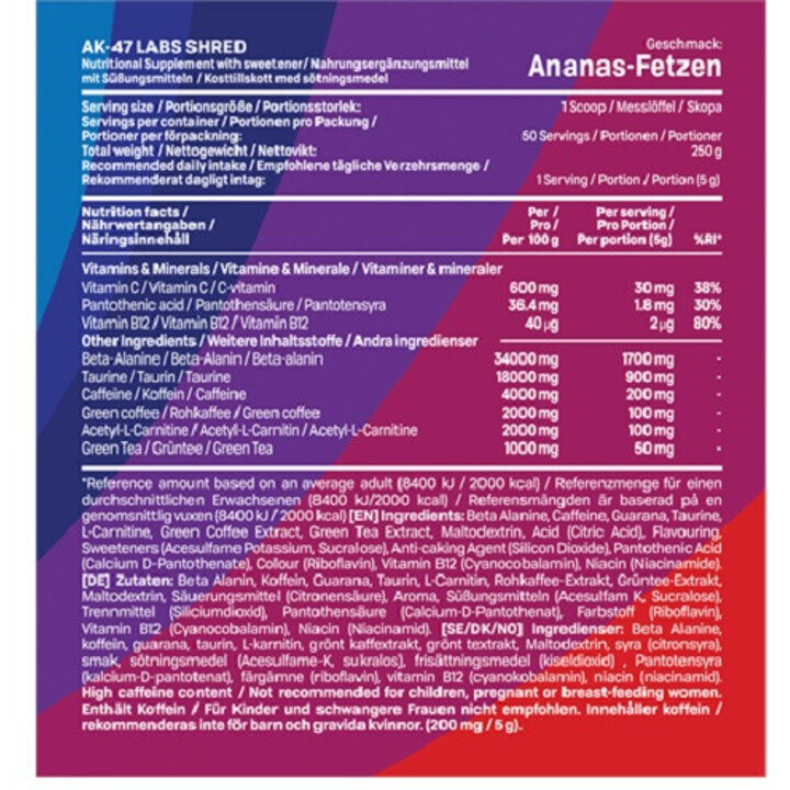 AK47 Labs Shred 250g | ROUGHBULL FITNESS