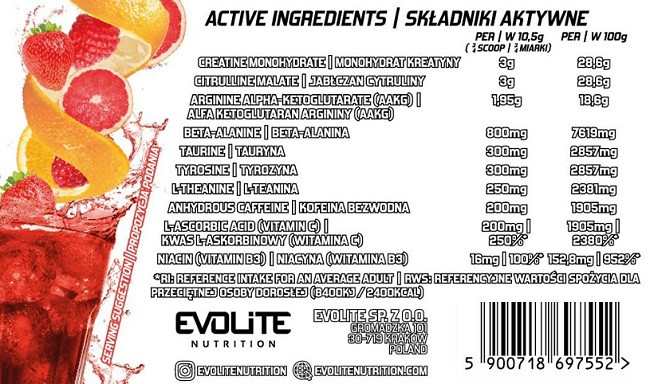 Evolite Nutrition - Ultrapump 420g Red Punch | ROUGHBULL FITNESS