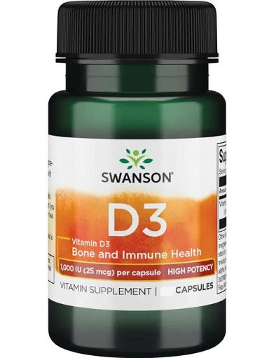 Swanson Vitamin D3 - 1000 IU - 30 Kapseln | ROUGHBULL FITNESS