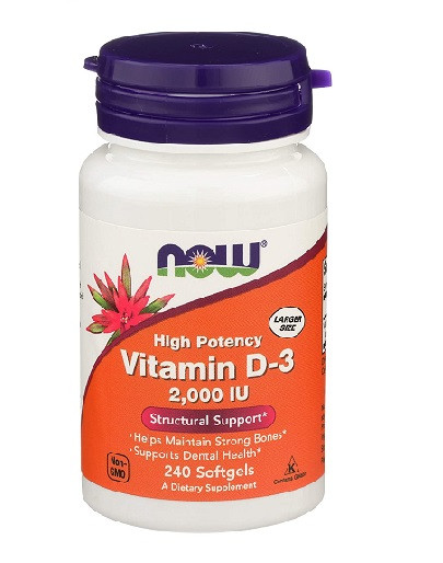 Now - Vitamin D3 2000IU - 240 Softgels | ROUGHBULL FITNESS