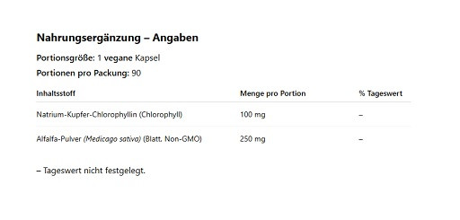 NOW Foods Chlorophyll 100mg 90 Vegane Kapseln | ROUGHBULL FITNESS