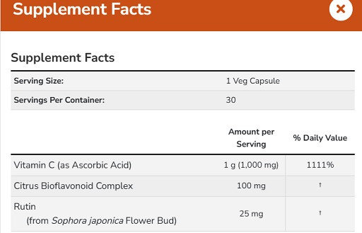Now Foods Vitamin C-1000 30 Veg Kapseln | ROUGHBULL FITNESS