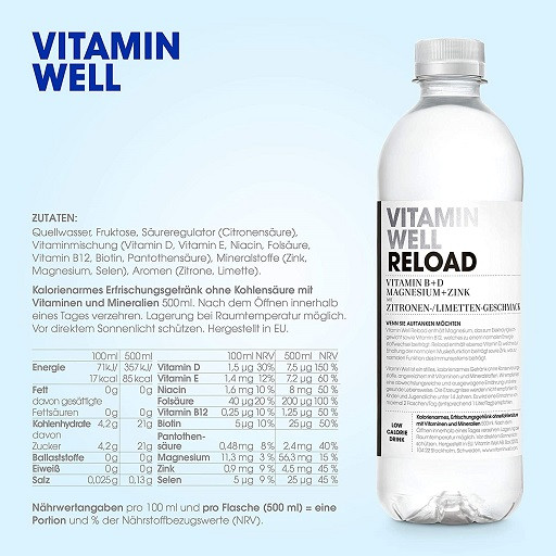 Vitamin Well Drink 12x500ml Reload | ROUGHBULL FITNESS