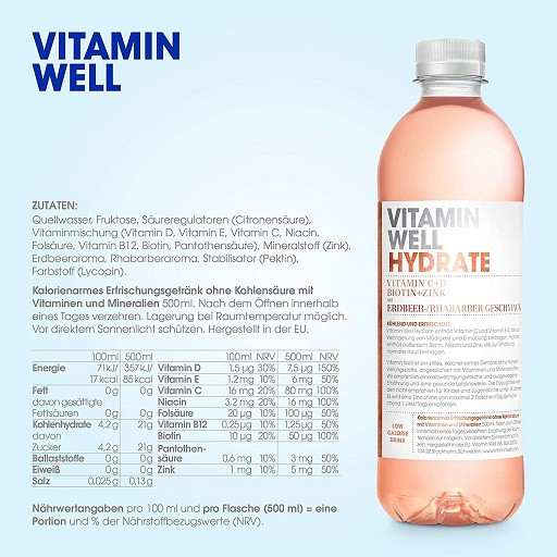 Vitamin Well Drink 12x500ml Sport 001 | ROUGHBULL FITNESS