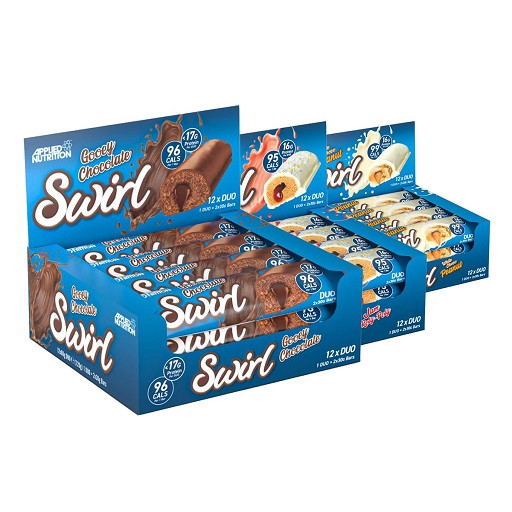 Applied Nutrition SWIRL Bar(12x60g) Gooey Chocolate - VERPACKUNG BESCHÄDIGT | ROUGHBULL FITNESS