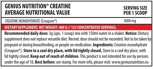 Genius Nutrition Creapure 100 Serv. 300g | ROUGHBULL FITNESS