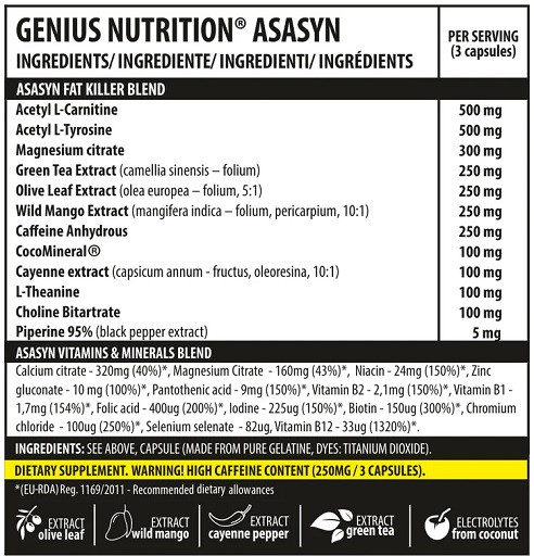 Genius Nutrition Asasyn 180 Kapseln | ROUGHBULL FITNESS