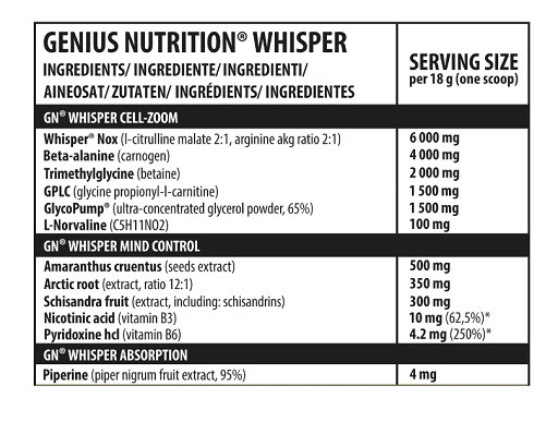 Genius Nutrition Whisper 10x18g Probe Cola | ROUGHBULL FITNESS