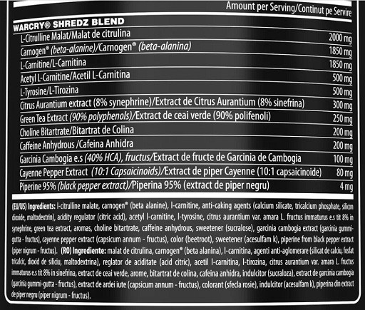 Genius Nutrition Warcry Shredz 30 Serv. 300g Green Candy | ROUGHBULL FITNESS